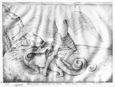 Szent Mihály arkangyal, 1450 körül (tinta pergamen) alkotó: Jacopo Bellini