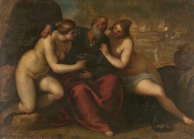 Lót és lányai alkotó: Jacopo Il Giovane Palma
