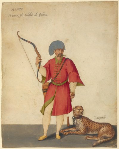 Egy Azappo íjász egy gepárddal alkotó: Jacopo Ligozzi