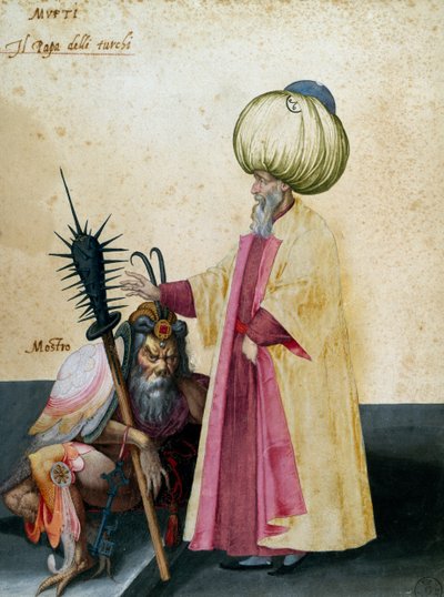 Mufti és szörny, Jacopo Ligozzi (1547-1627) rajza alkotó: Jacopo Ligozzi