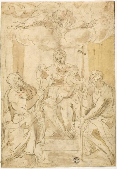 Szűz és gyermek Szent Tamás és Keresztelő Jánossal (recto); Alvó Vénusz (fordítva) alkotó: Jacopo Palma il Giovane