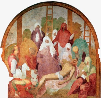 Krisztus passiója: "" a lerakódás "" Jacopo (Iacopo) Carrucci dit il Pontormo (Pontormo) freskója (1494-1556) 1523-1525 V. 300x290 cm Firenze, Certosa del Galluzzo alkotó: Jacopo Pontormo