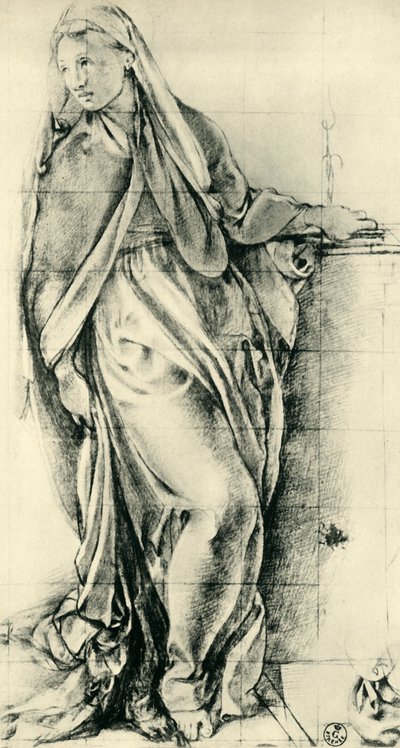 Szűz Mária angyali üdvözletének vázlata, 16. század közepe, 1943. alkotó: Jacopo Pontormo