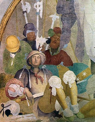 A feltámadás, lunette a Passió freskóciklusából, 1523-26 alkotó: Jacopo Pontormo