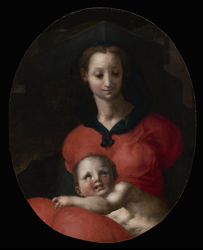 Szűz és gyermek, Madonna del Libro néven ismert, 1545-46 körül alkotó: Jacopo Pontormo