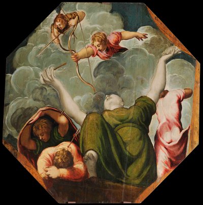 Apollo és Diana megbüntetik Niobét gyermekei megölésével, 1541 körül. alkotó: Jacopo Robusti Tintoretto