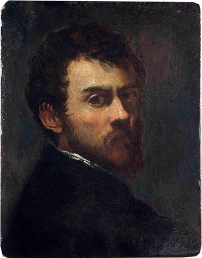 ""Önarckép fiatalemberként"" (Önarckép fiatal férfiként) Jacopo Tintoretto festménye mondta Tintoretto (1518-1594) - 1548 - Olaj, fa Mérete 45,7x36,8 cm Victoria and Albert Museum alkotó: Jacopo Robusti Tintoretto