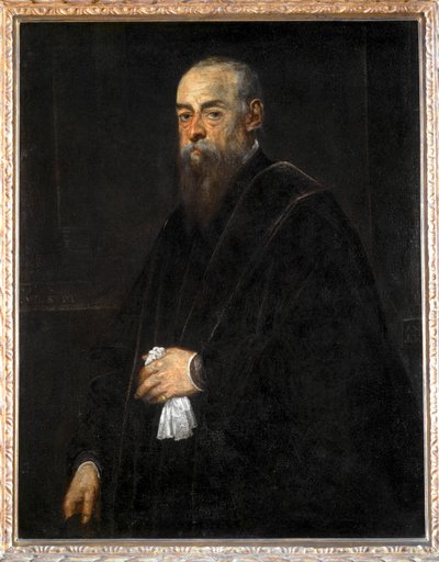 Zsebkendőt tartó idős férfi portréja ... alkotó: Jacopo Robusti Tintoretto