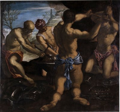 A vulkáni kovácsműhely, 1576-1577. alkotó: Jacopo Robusti Tintoretto