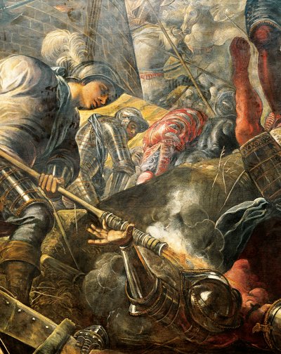 A velenceiek segítenek a bresciaiaknak megtörni Filippo Maria Visconti ostromát, Jacopo Robusti, Tintoretto (1518-1594), Detail, Sala del Maggior Consiglio (Nagy Tanács terme), Palazzo Ducale, Velence alkotó: Jacopo Robusti Tintoretto