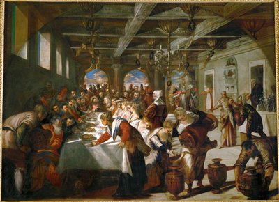 A kánai esküvő ... (olaj, vászon) alkotó: Jacopo Robusti Tintoretto