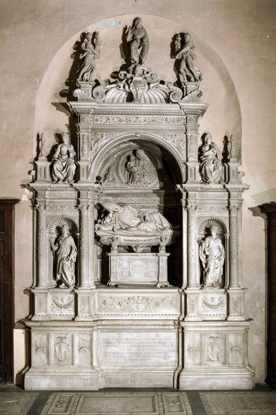 Temetési emlékmű Ascanio Maria Sforza bíboros előtt (márványszobor, 1505-1507) alkotó: Jacopo Sansovino
