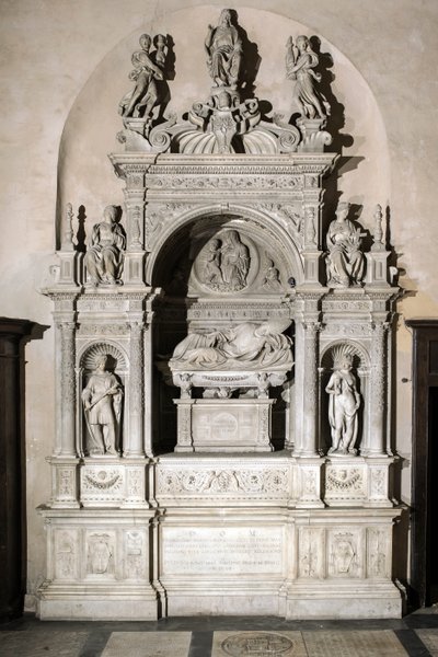 Temetési emlékmű Girolamo Basso Della Rovere bíboros előtt (márványszobor) alkotó: Jacopo Sansovino