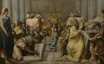 Krisztus vitatkozik a templomban alkotó: Jacopo Tintoretto