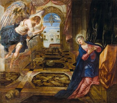 Az Angyali üdvözlet. alkotó: Jacopo Tintoretto