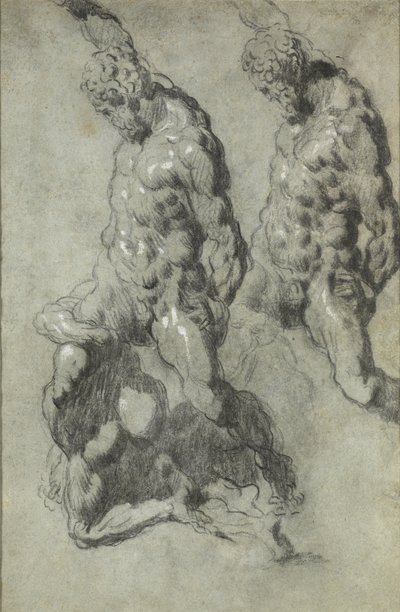 Két tanulmány Sámsonról, amint megöli a filiszteusokat alkotó: Jacopo Tintoretto
