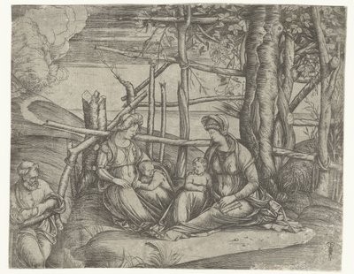 Szent Család Erzsébettel és Keresztelő Jánossal alkotó: Jacopo de