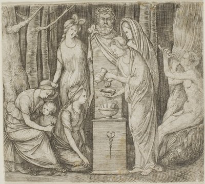 Áldozat Priapusnak, a kisebb tányérnak alkotó: Jacopo de