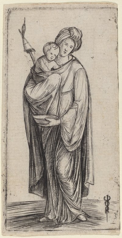 Nő és gyermek távolról. alkotó: Jacopo de Barbari
