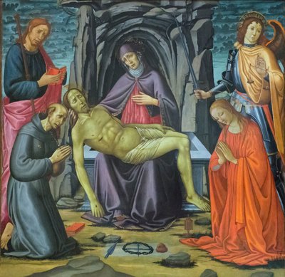 A lerakódás és a szentek alkotó: Jacopo del Sellaio
