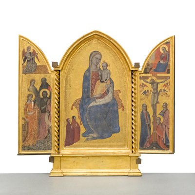 Madonna és gyermek; Angyali Üdvözlet; Keresztre feszítés és szentek, 1380 körül (panel) alkotó: Jacopo di Cione