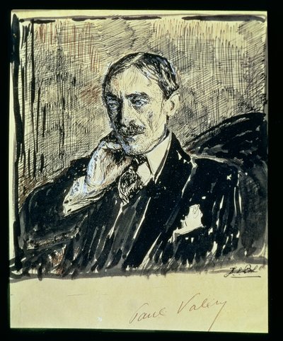 Paul Ambroise Valery francia író (1871-1945) portréja (tintával papíron) alkotó: Jacques-Emile Blanche