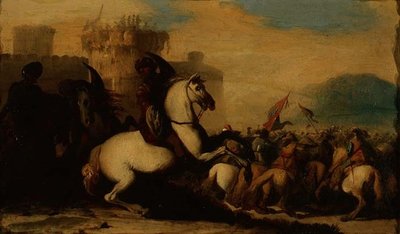 Lovassági hadakozás egy erődön kívül alkotó: Jacques Courtois