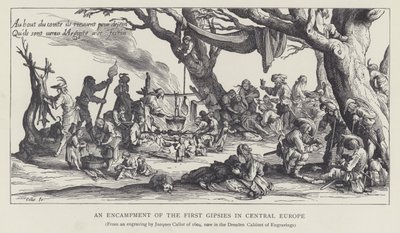 Az első gipszek táborozása Közép -Európában (Litho) alkotó: Jacques (after) Callot
