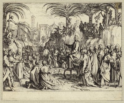 Jézus Krisztus belép Jeruzsálembe (metszet) alkotó: Jacques (after) Callot