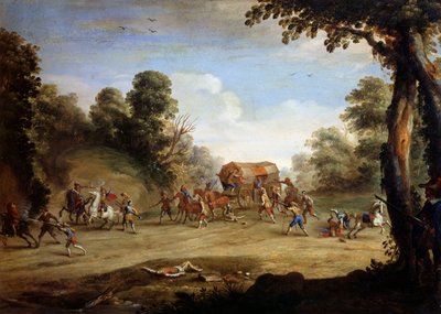 Katona élete, kocsi kirúgása (olaj, réz) alkotó: Jacques (after) Callot