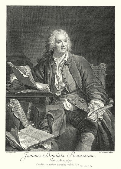 Jean-Baptiste Rousseau francia költő és drámaíró (metszet) alkotó: Jacques Andre Joseph Camelot (after) Aved