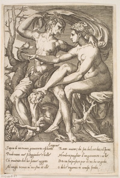 Bacchus és Erigone alkotó: Jacques Androuet Ducerceau d.Æ.