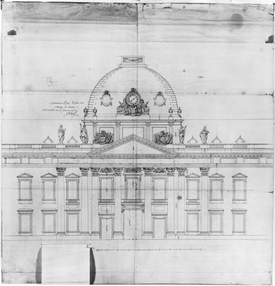 Tervezés a párizsi Ecole Militaire számára, 1769 alkotó: Jacques-Ange Gabriel