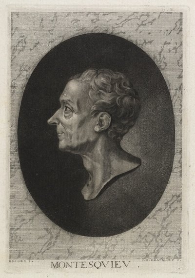 Montesquieu, vésette Jean-Baptiste de Grateloup, 1768 (metszet metszet mezzotinttal) alkotó: Jacques Antoine Dassier
