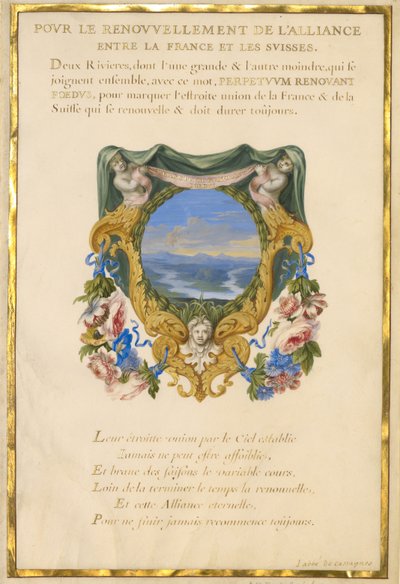 Tájképes címerpajzs alkotó: Jacques Bailly