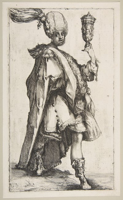 Balthasar, a Három mágus sorozatból, 1595-1616. alkotó: Jacques Bellange