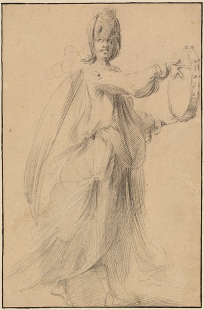 Táncos tamburával alkotó: Jacques Bellange