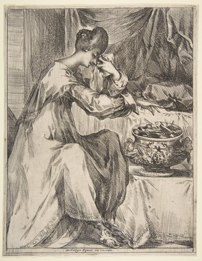 Portia öngyilkossága, 1612-16. alkotó: Jacques Bellange