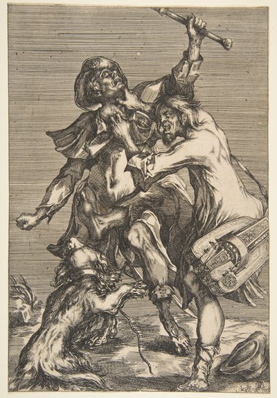 Két harcoló koldus, 1612-16. alkotó: Jacques Bellange