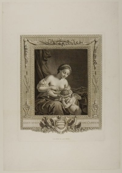 Ámor oktatása (metszet) alkotó: Jacques Bouillard