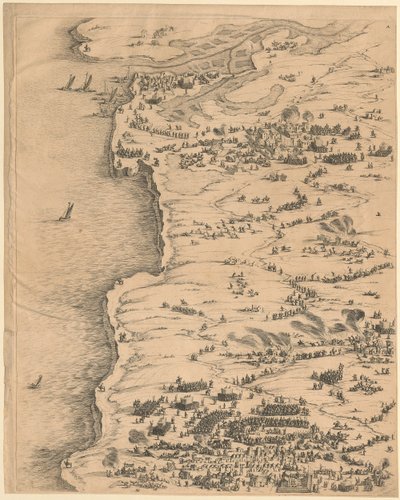 1. A „La Rochelle ostroma” című mű bal felső sarkában található táblakép alkotó: Jacques Callot