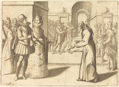 Egy capucio, amely köszönetet mond a bajor királynak alkotó: Jacques Callot