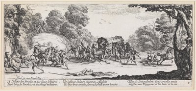 Támadás egy utazóautó ellen alkotó: Jacques Callot