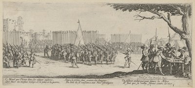 Csapatok toborzása, a „Háború borzalmai” sorozat 2. lapja alkotó: Jacques Callot