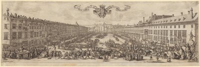 A nancy-i Rue Neuve látképe alkotó: Jacques Callot