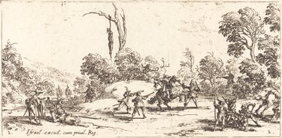 Utazók megtámadása az autópályán alkotó: Jacques Callot