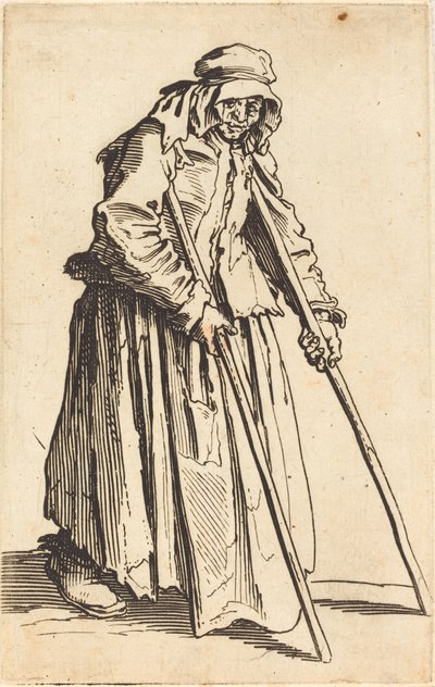 Mankós koldusasszony c. 1622. alkotó: Jacques Callot