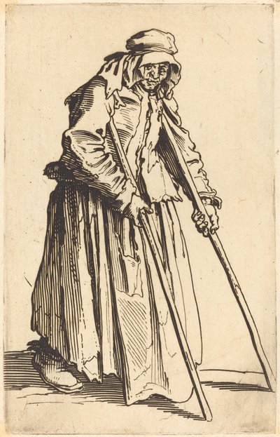 Koldusasszony mankóval, c. 1622. alkotó: Jacques Callot