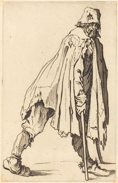 Koldus mankóval és sapkával alkotó: Jacques Callot