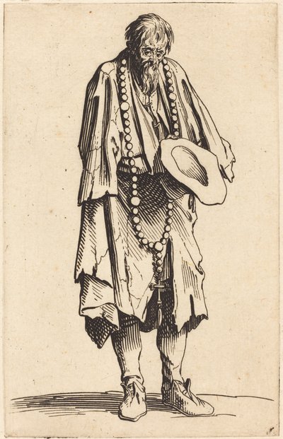Koldus rózsafüzérrel alkotó: Jacques Callot